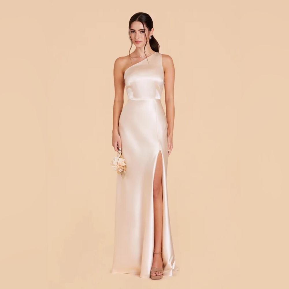 Birdy Grey Kira Dress in Champagne Shiny Satin